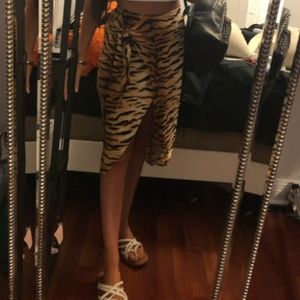 Tiger Print Tie Skirt